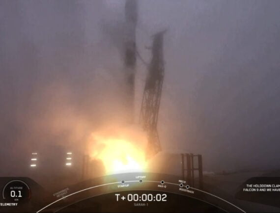 Décollage de Falcon 9 avec SARah-1 © SpaceX