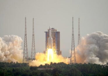 Lancement du laboratoire Mengtian par Long March 5B © Xinhua