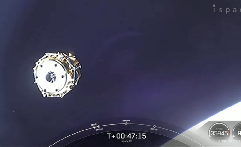 Hakuto-RM1 après séparation de Falcon 9 © SpaceX