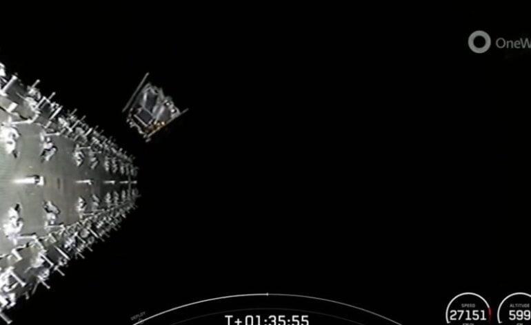 Largage du dernier satellite OneWeb © SpaceX