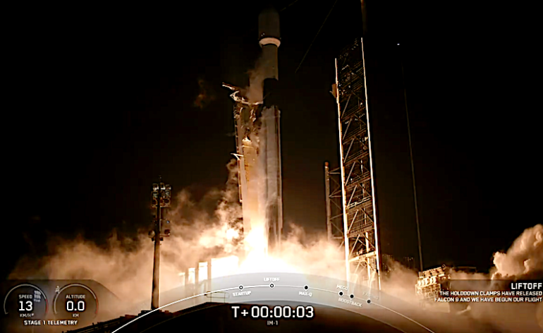 Décollage de Falcon 9 pour la mission IM-1 © SpaceX