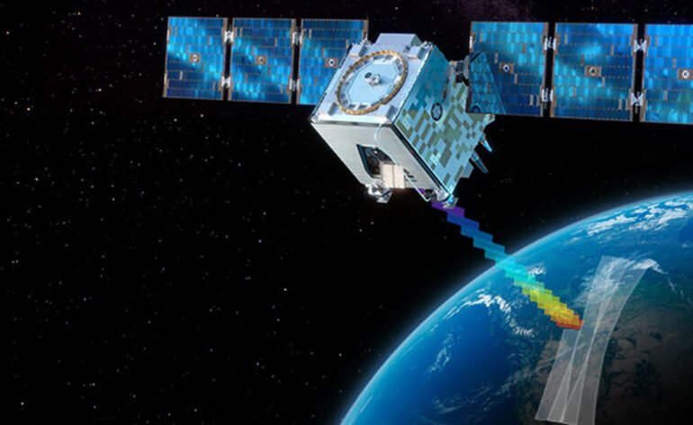 Vue d'artiste d'un satellite EWS en orbite © GA-EMS