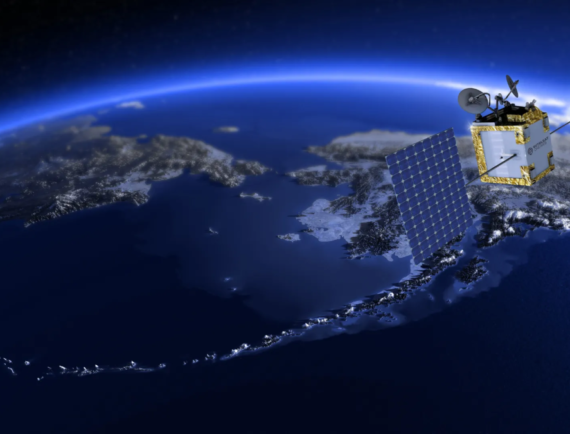 Vue d'artiste d'un satellite OneWeb en orbite © Eutelsat OneWeb