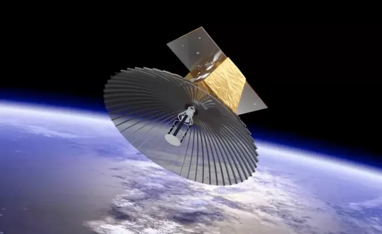 Vue d'artiste d'un satellite Oberon en orbite © Airbus Defence and Space